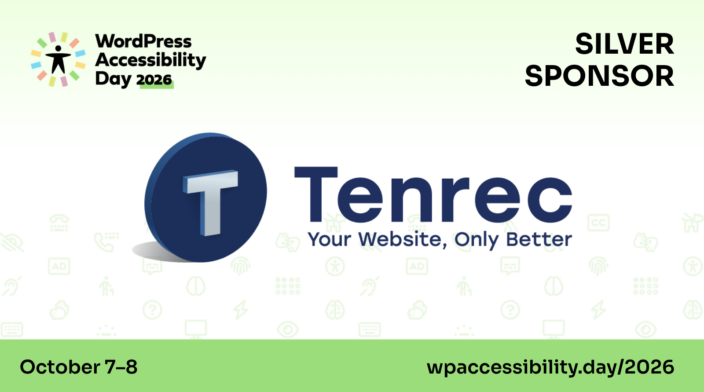 Tenrec is a Silver sponsor of WordPress Accessibility Day. Register for the free event, Oct 7 and 8, at https://wpaccessibility.day/2026
