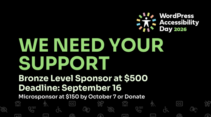 We Need Your Support Bronze Level Sponsor at $500 Deadline September 16